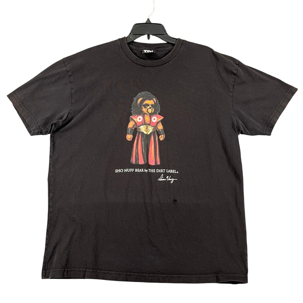 The Dirt Label Sho Nuff Bear Shirt Mens XL Black Graphic Streetwear USA Made